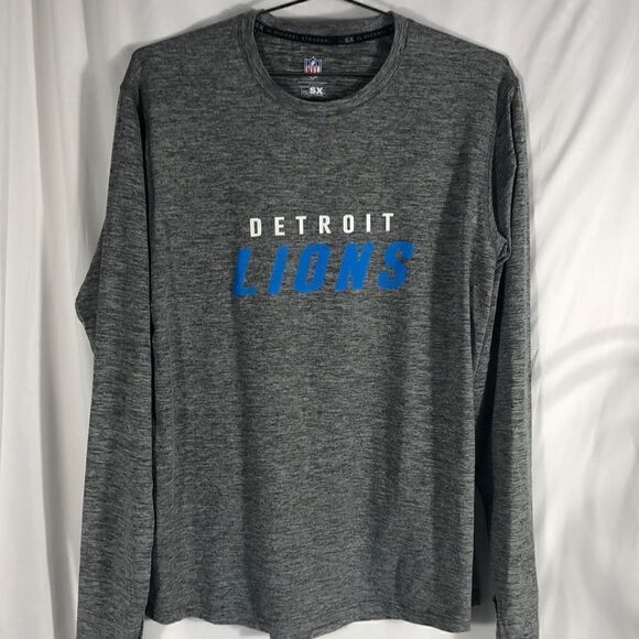 NFL MSX by Michael Strahan Heathered Gray Lions Performance Long Sleeve Tee - Picture 1 of 7